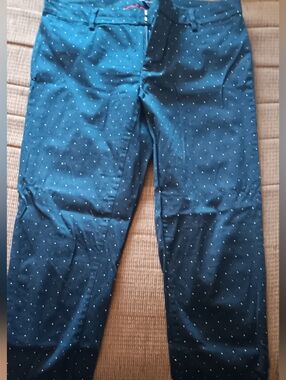 Tommy Hilfiger Navy Blue Polka Dot Casual Pants